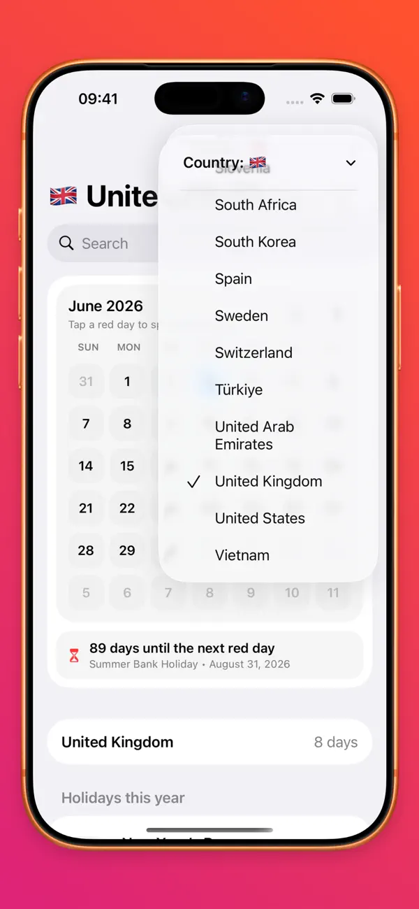 Screenshot #3 pour Red Days — Public Holidays