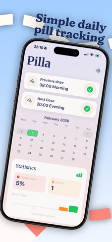 Pilla - Pill Reminder & Meds iPhone screenshot