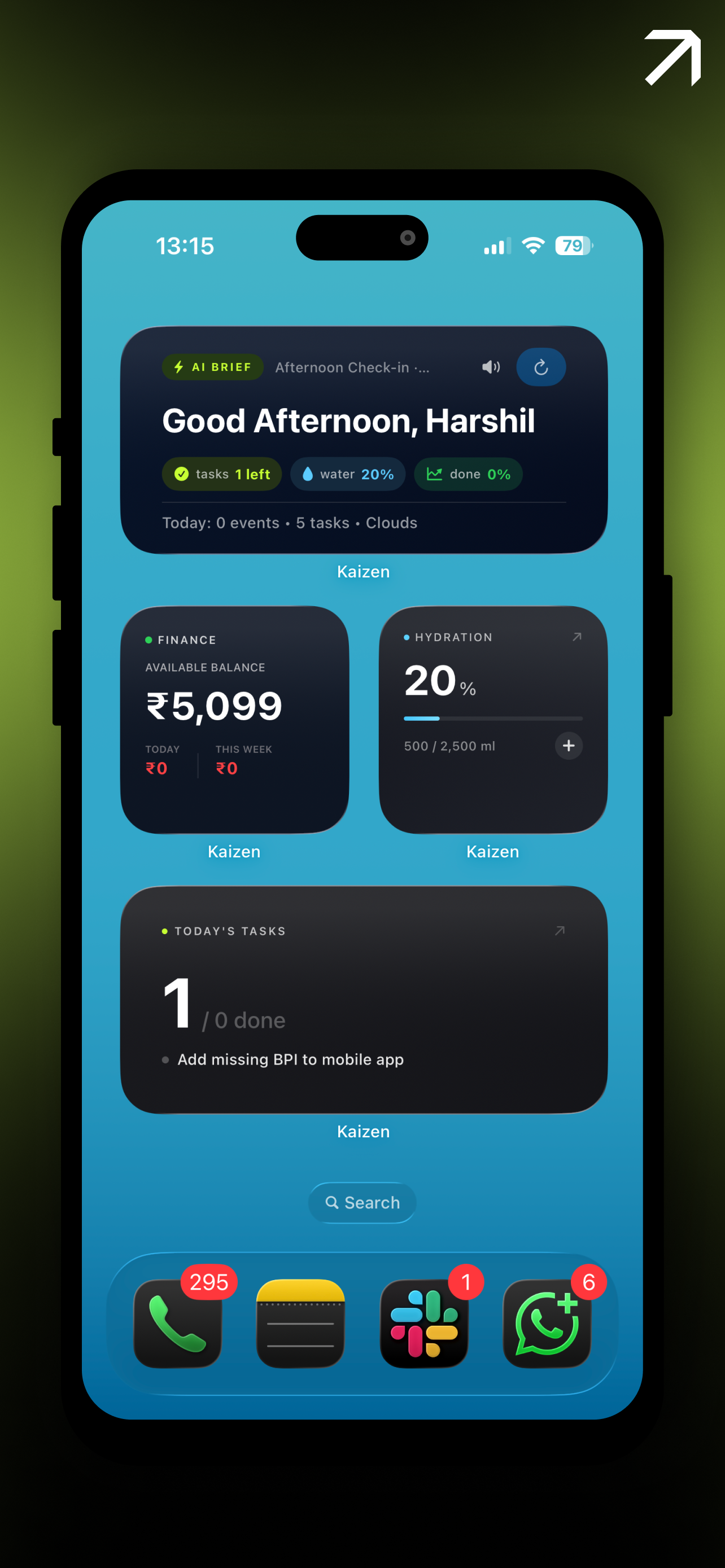 Kaizen Dashboard screenshot 2