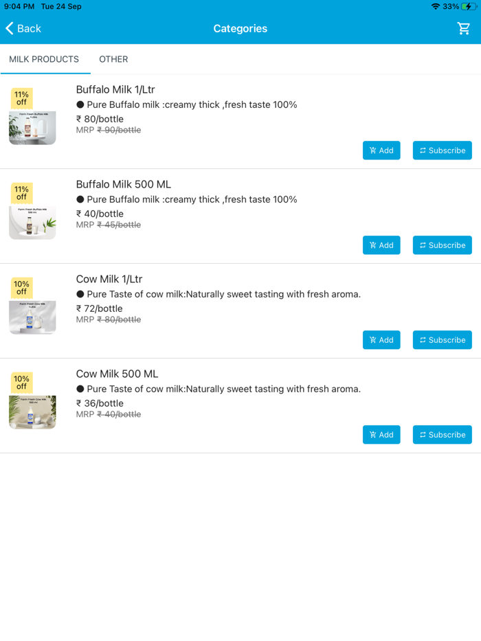 Farmer Dairy  Milk Delivery