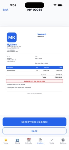 MyKlient: Invoice & Scheduling Screenshot 9 of 10