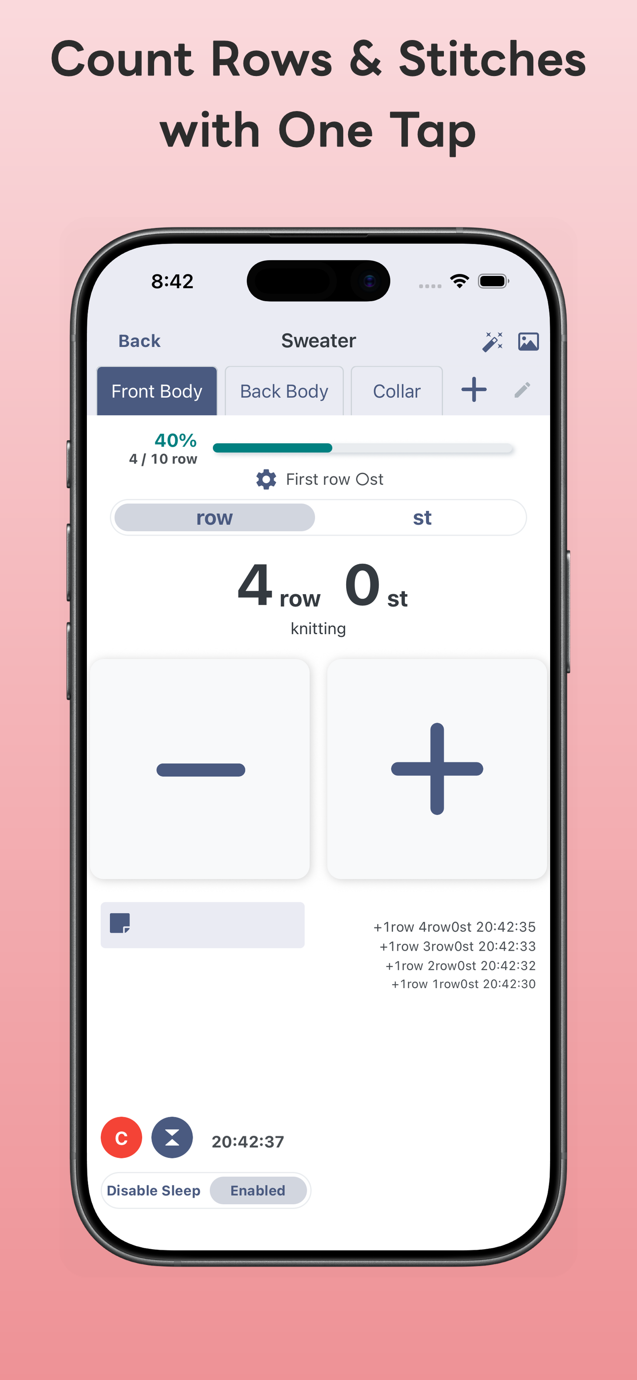 Knitting Counter: Row Tracker