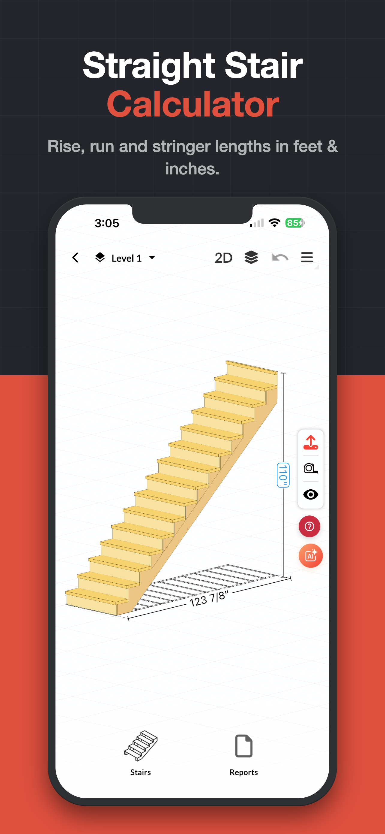 RedX Stairs - 3D Calculator