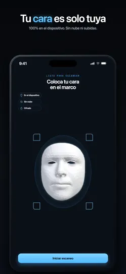 Captura de pantalla de Skanyl: Escáner Facial 3D en iPhone 5