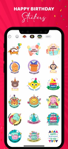 Animated Birthday Stickers! iPhone screenshot