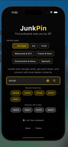 JunkPin – Salvage Yard Finder screenshot