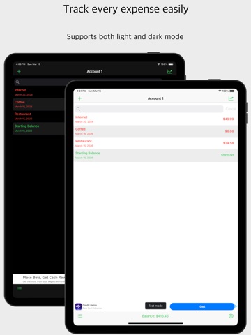 Bank Account iPad screenshot