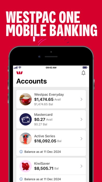 Westpac One NZ Mobile Banking Screenshot
