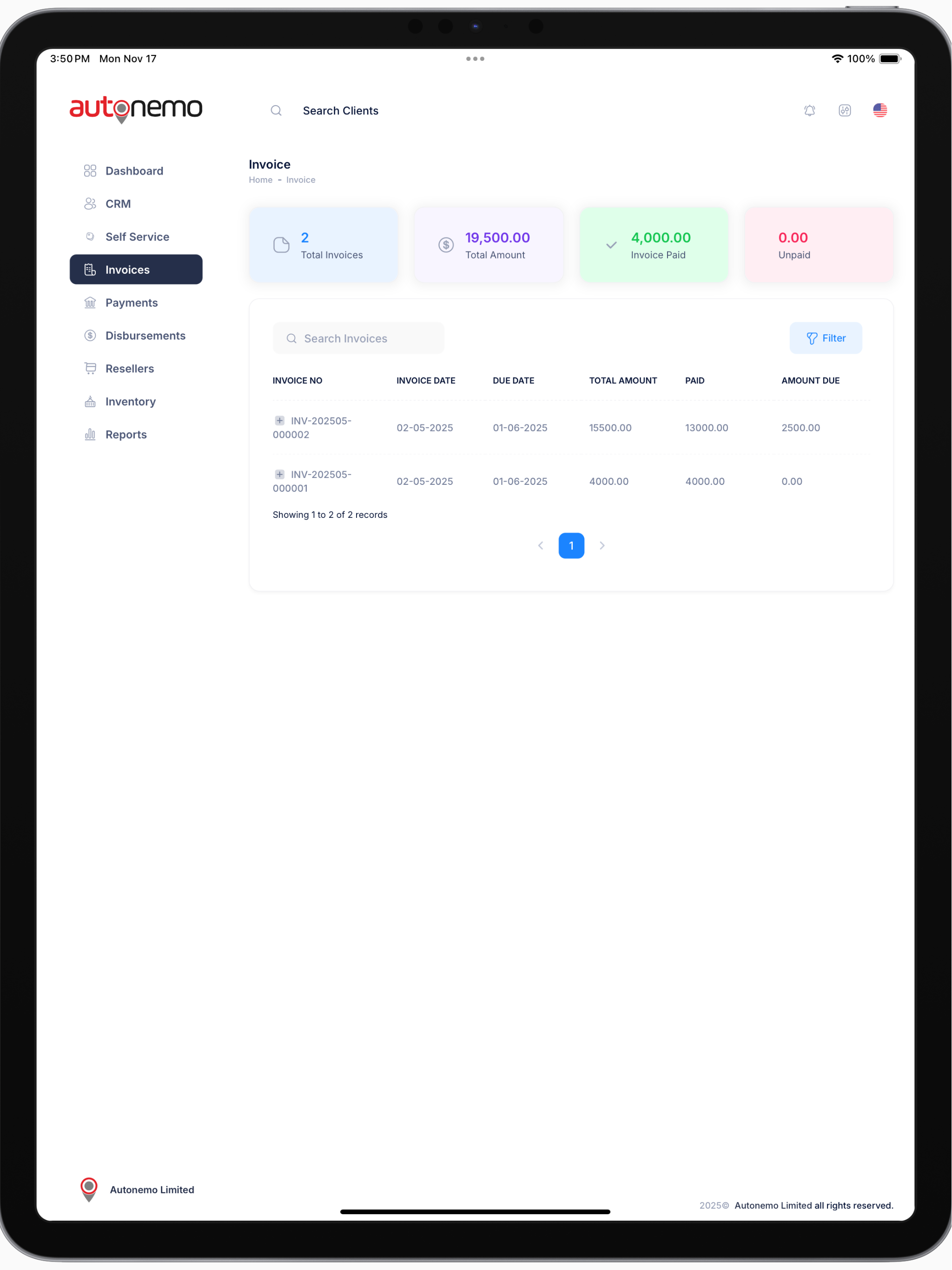 Autonemo Dealer App