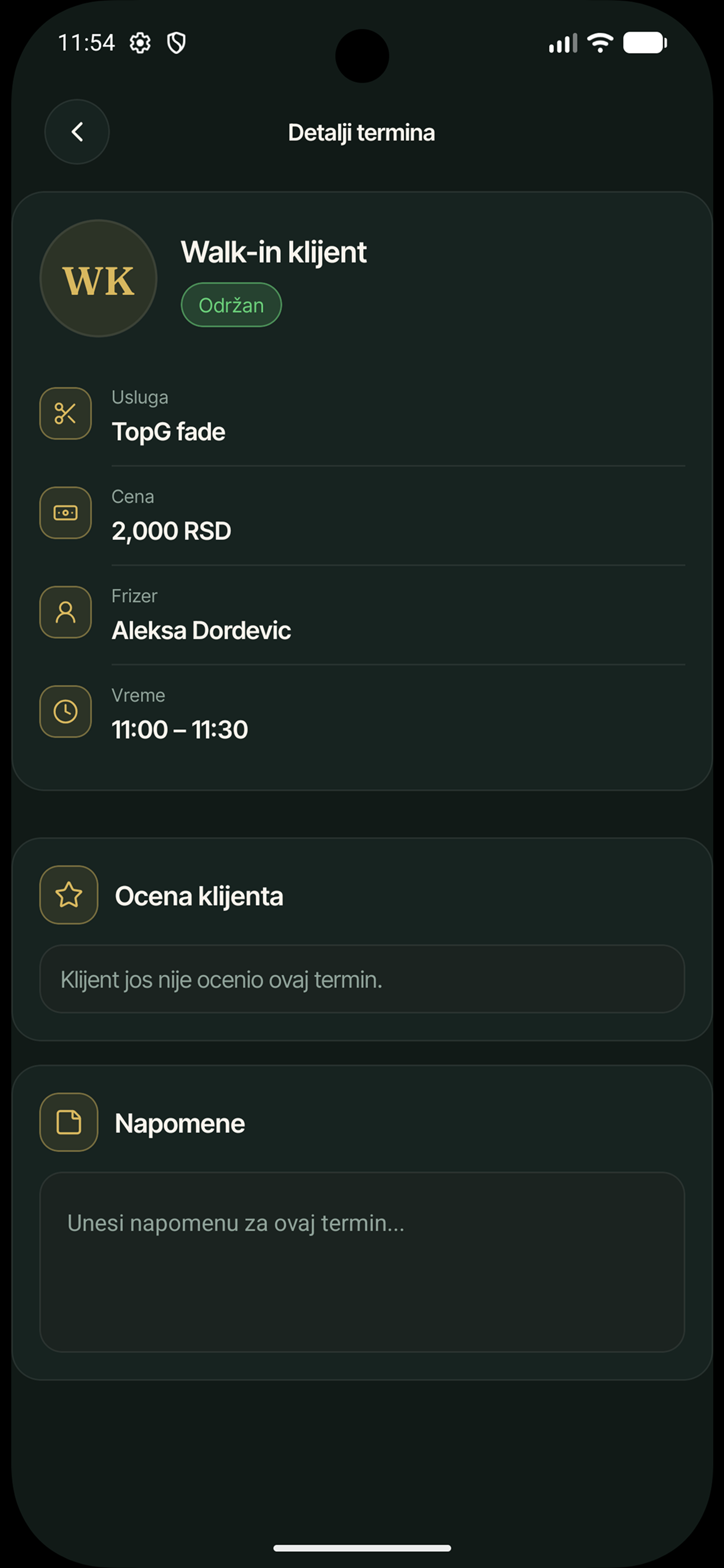 Barber Admin Superity screenshot 3