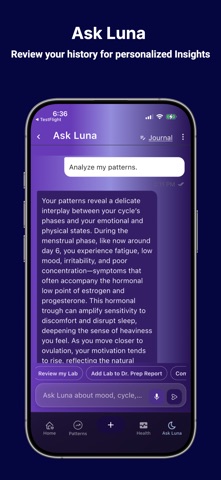 LunarWise Hormone & Cycle AI screenshot