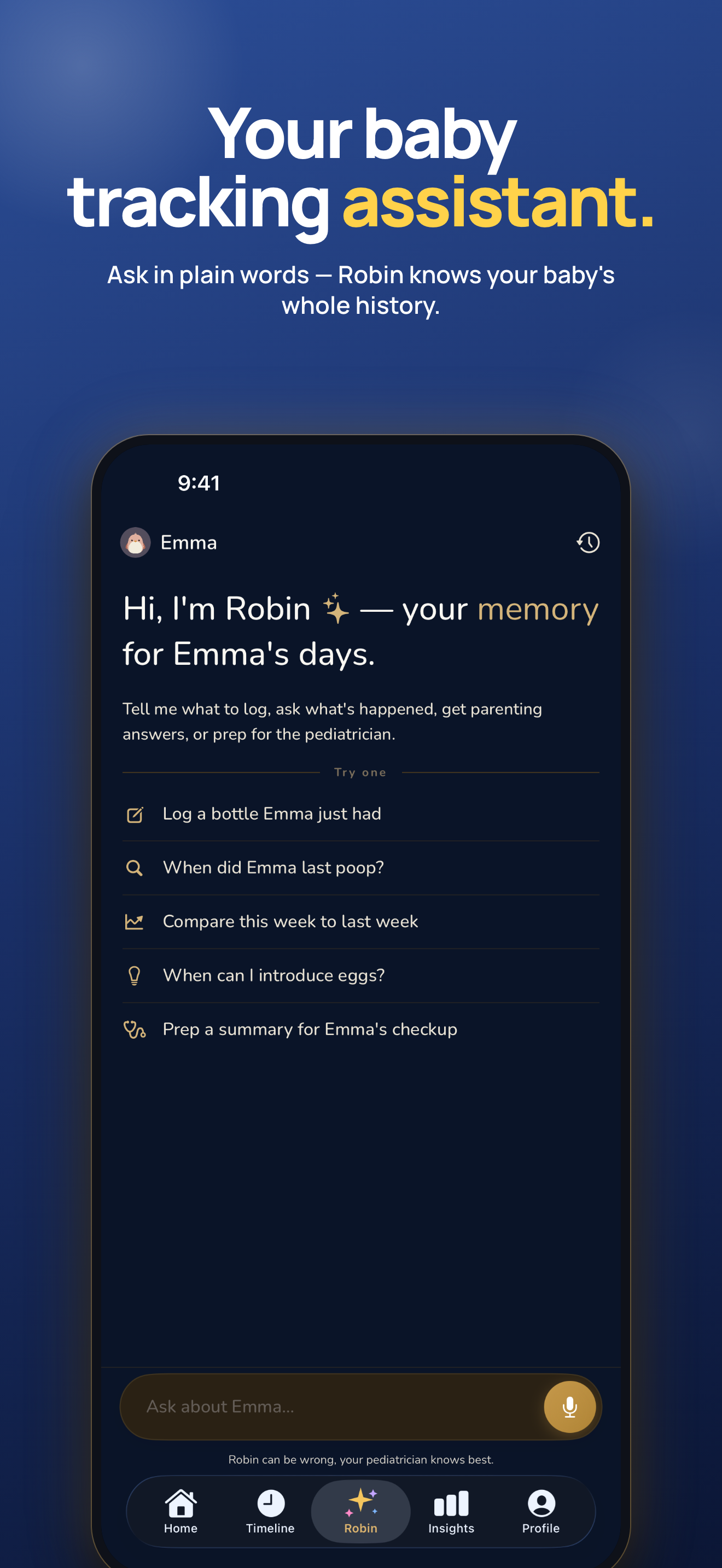 Robin Baby & Newborn Tracker