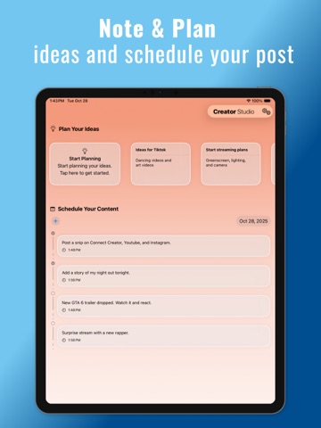 Studio: Creator Studio iPad screenshot