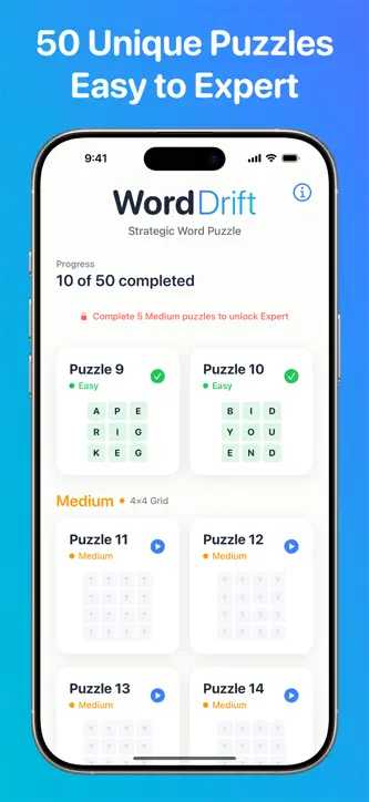 WordDrift: Ad-Free Word Puzzle screenshot 2