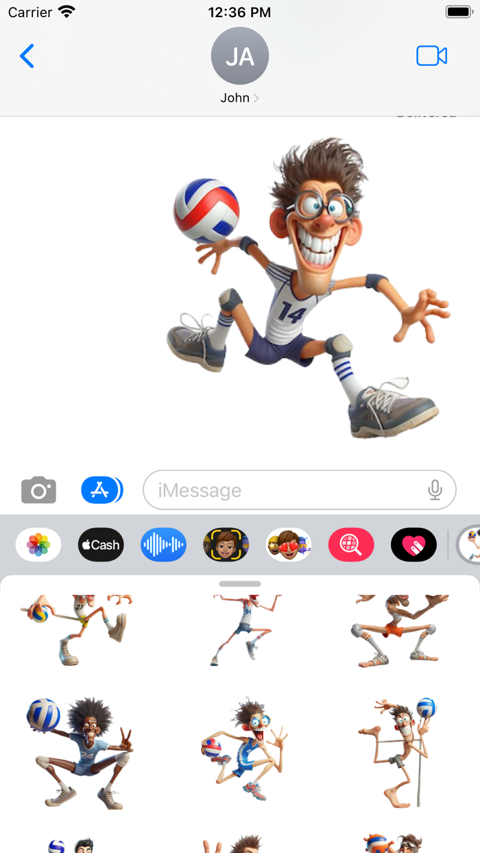 Goofy Volleyball Stickers