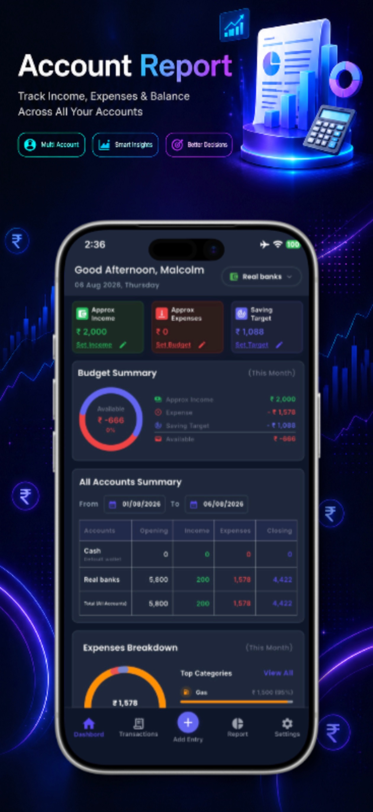 Screenshot 1 of Expense Tracker: Saving&Growth