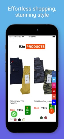R2O web clothing screenshot
