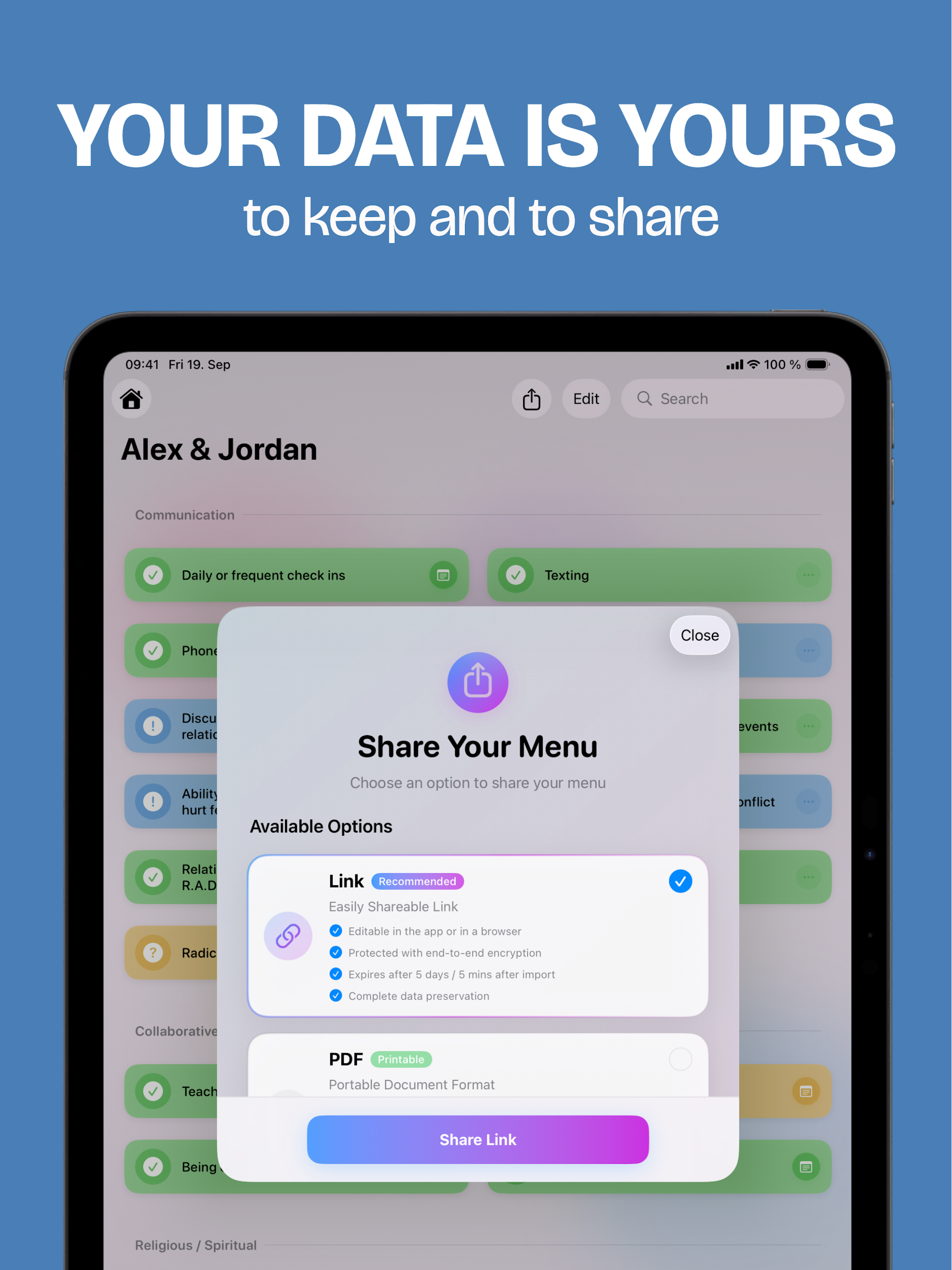 Relationship Menu