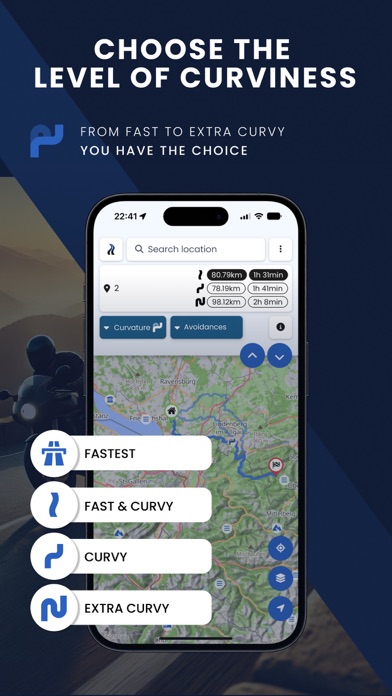 Kurviger Motorcycle Navigation Screenshot