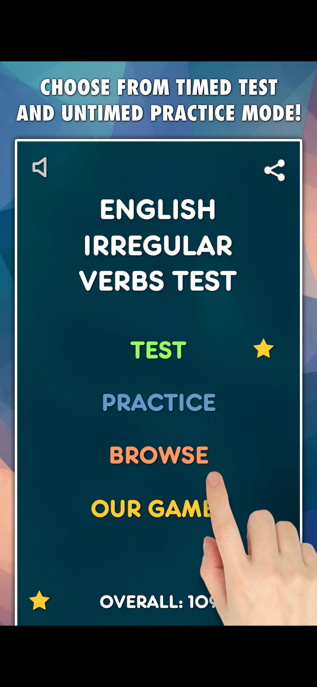 Irregular Verbs Test screenshot 5