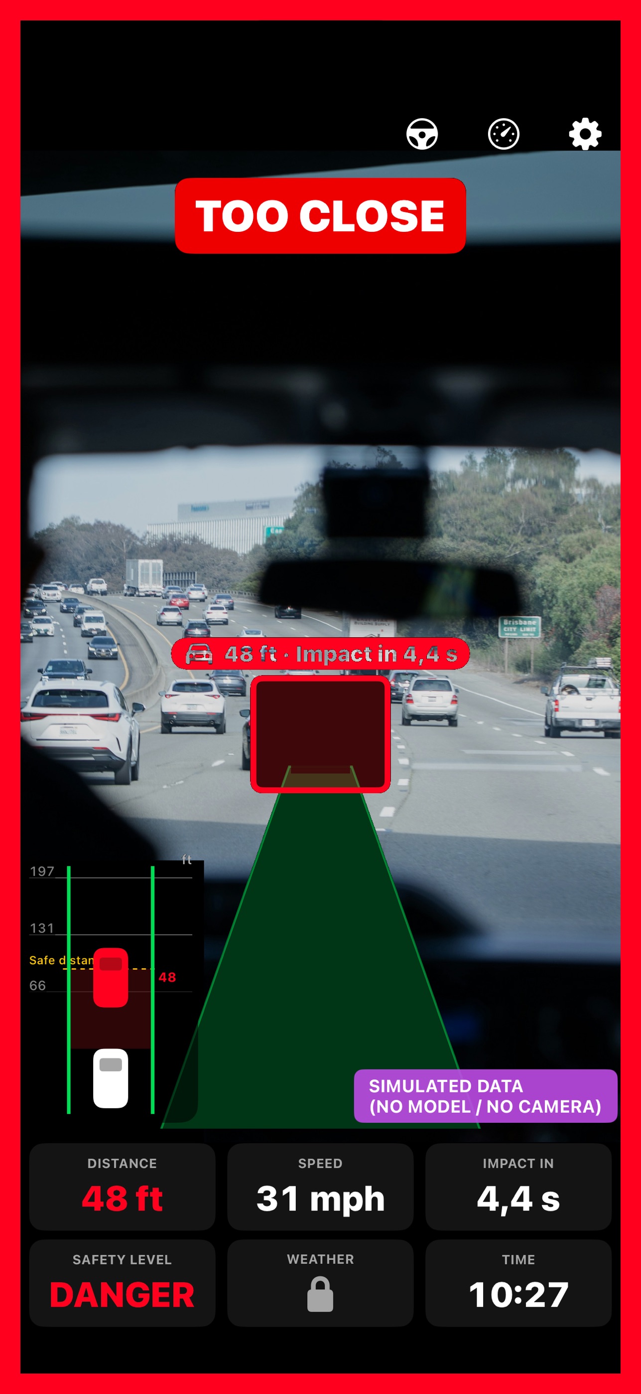 Screenshot 1 of ProxiDrive - Distance Warning