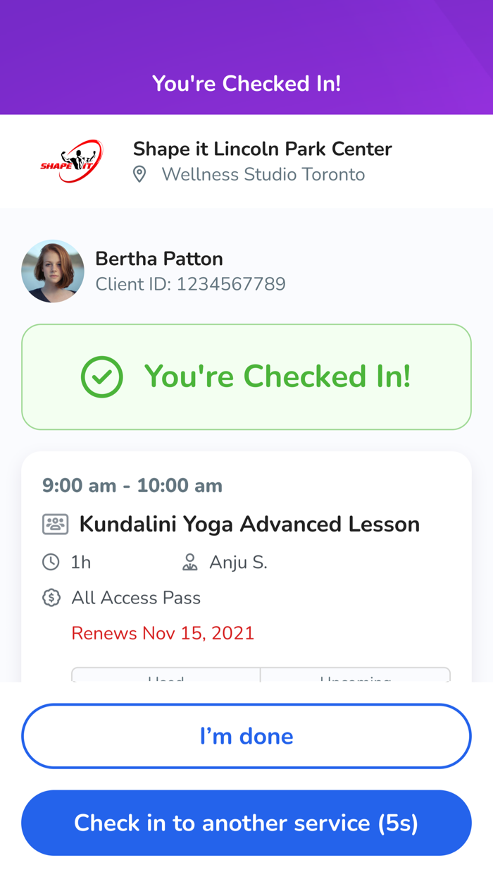 WellnessLiving Check-In