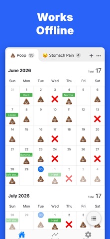 Poop Calendar - Track poops iPhone screenshot