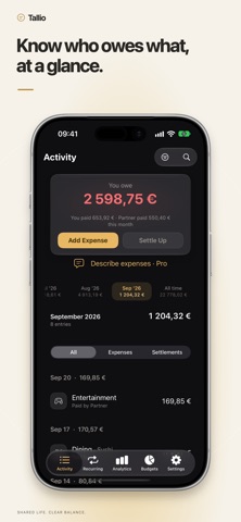 Tallio: Shared Expenses screenshot 1