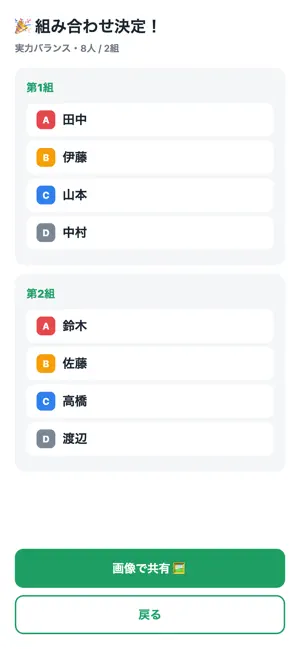 ゴルフ組み合わせ表メーカー screenshot 2