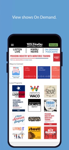 KWBU Public Radio App screenshot