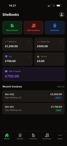 SiteBooks: Trade Bookkeeping screenshot