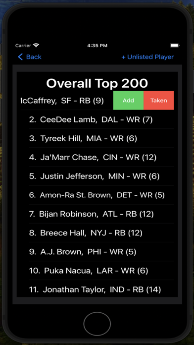 Screenshot #1 pour Fantasy FB Draft Kit
