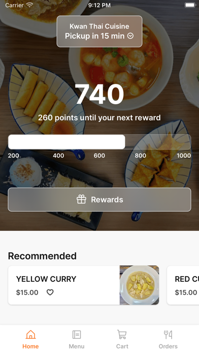 Kwan Thai Cuisine WA iPhone screenshot 1 - Food & Drink app