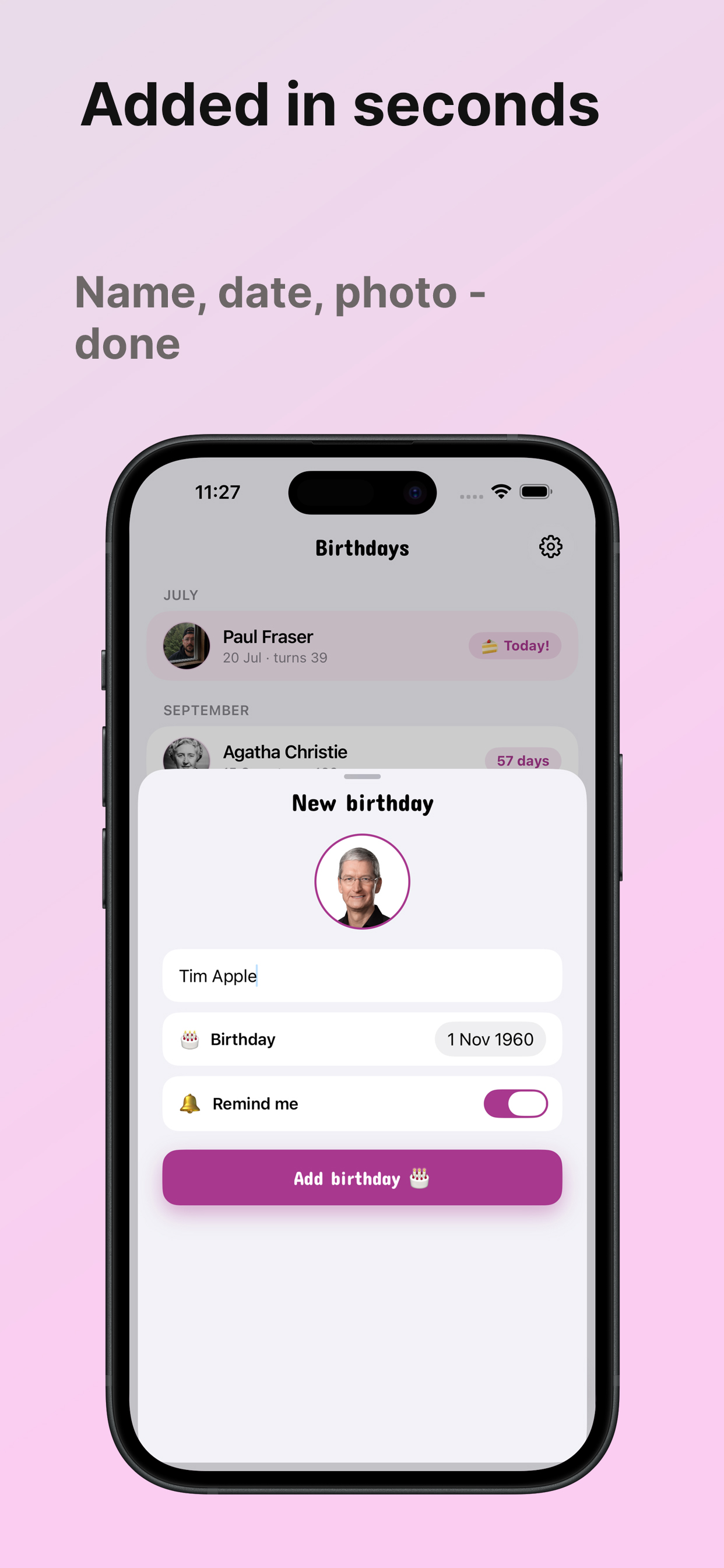 Cakebook: Birthday Reminders screenshot 3