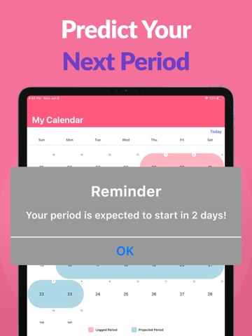 Period Tracker ` iPad screenshot