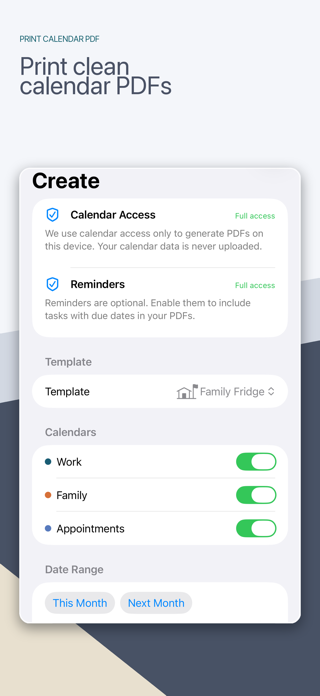 Print Calendar PDF Screenshot 1 of 5