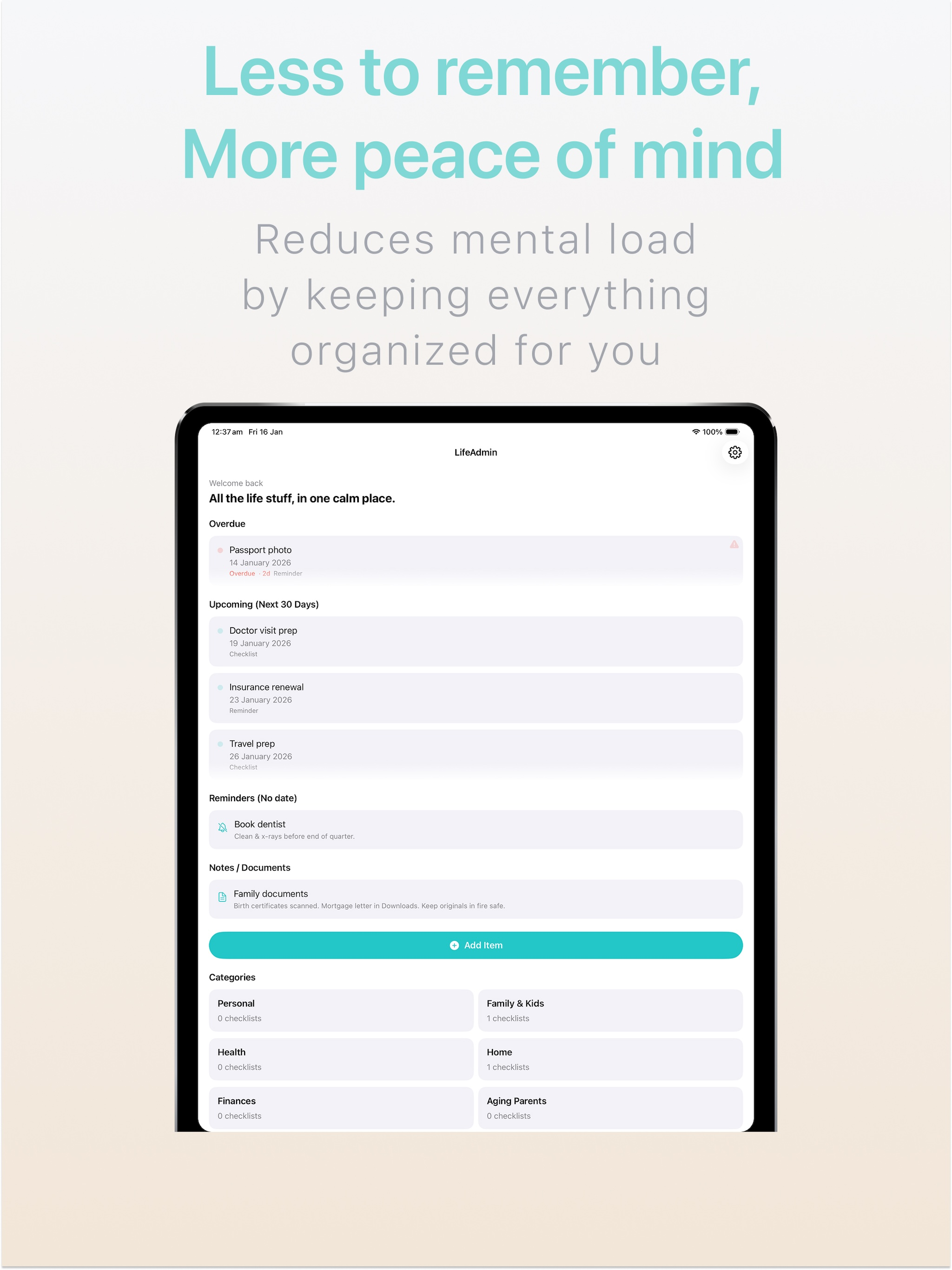 LifeAdmin - Everyday Organizer
