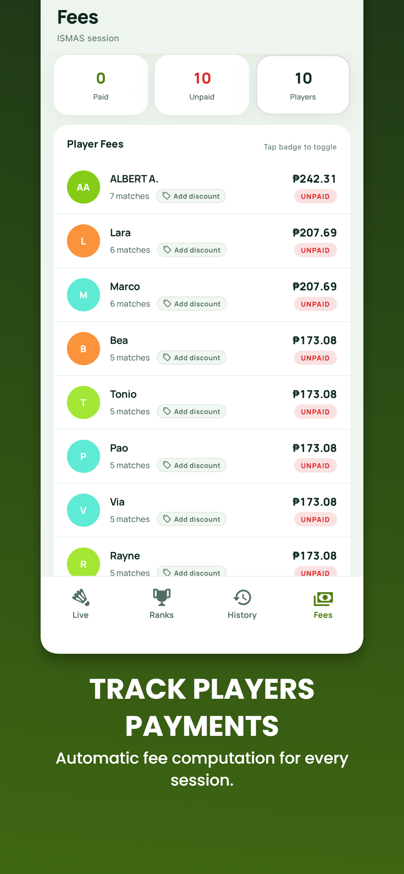 PaQueueKa: Badminton Queue screenshot 9