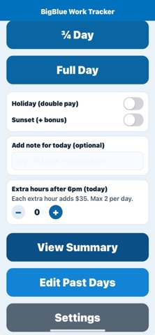 BigBlue Work Tracker screenshot