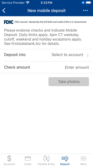First State Bank IL Mobile App Screenshot
