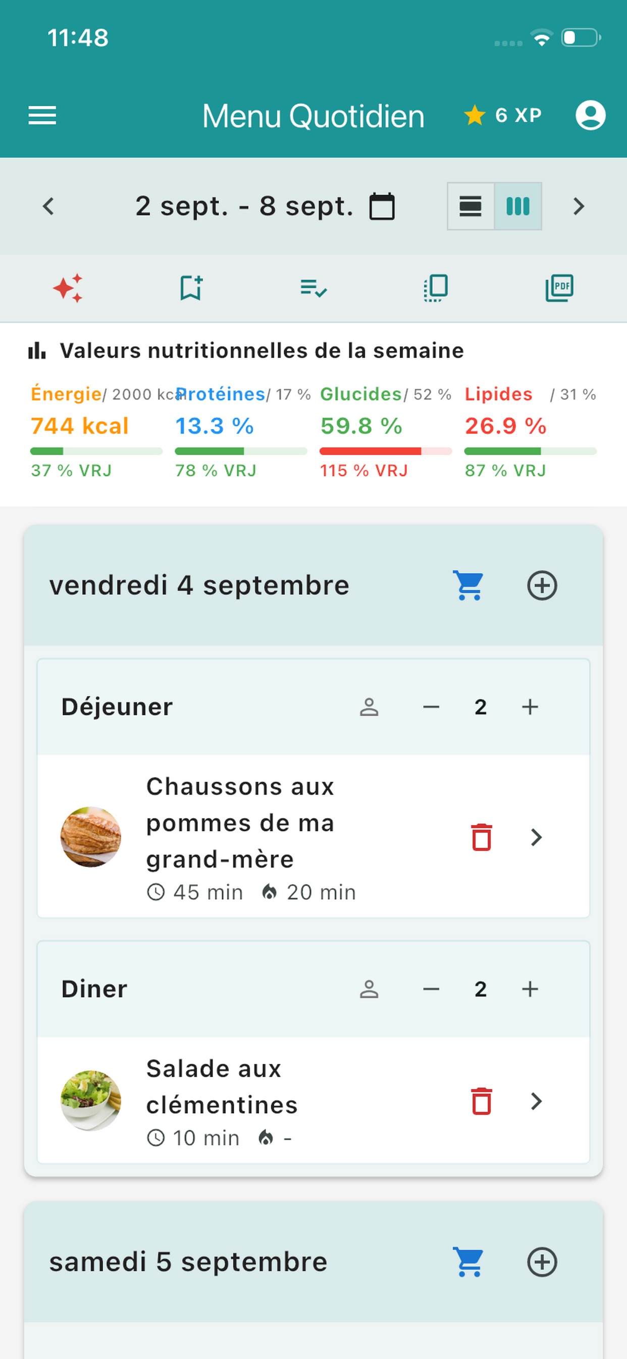 Screenshot 1 of Cooking Familly Menu Semaine