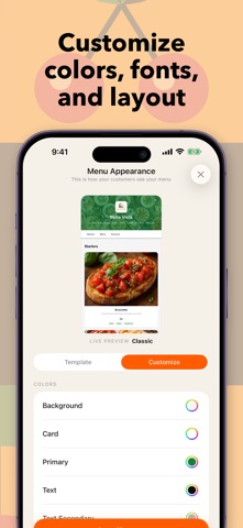 OneTapMenu - Restaurant Menus iPhone screenshot