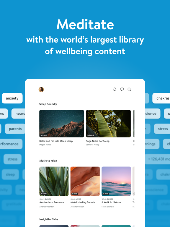 Insight Timer–Meditate & Sleep iPad screenshot 4 - Health & Fitness app