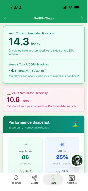 GolfSimTimes screenshot 2