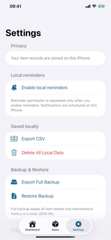 HomeKeep Pro のスクリーンショット