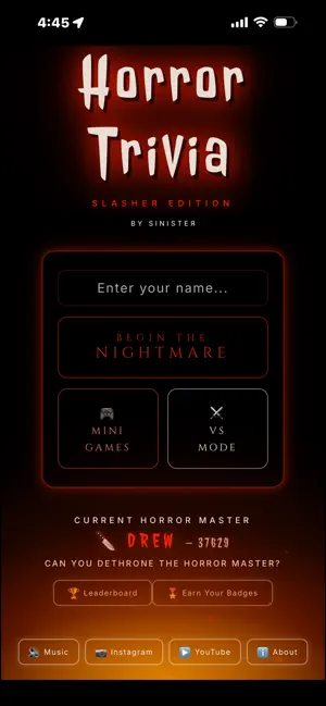 Horror Trivia by Sinister screenshot 1