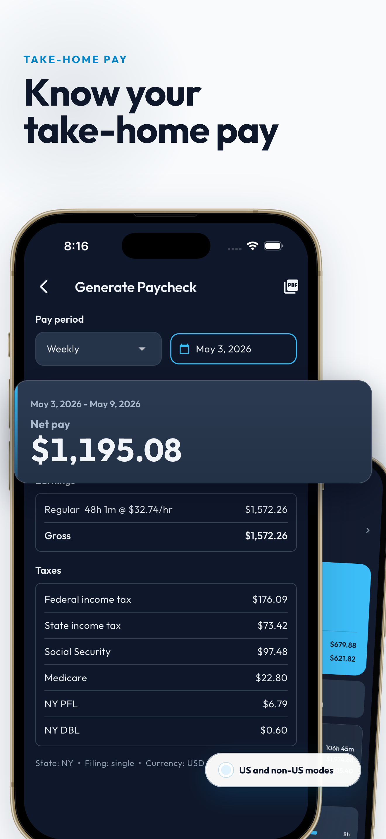 Hours Tracker - TimeClock44 screenshot 3