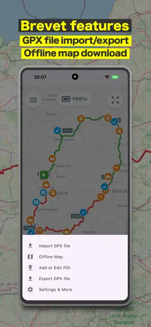 Brevet Map: Offline Cycle Navi screenshot 3