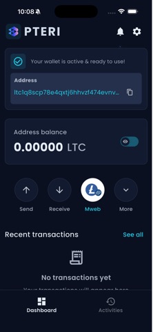 Pteri Wallet iPhone screenshot