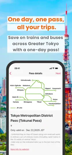 Captura de pantalla de Welcome Suica Mobile en iPhone 2